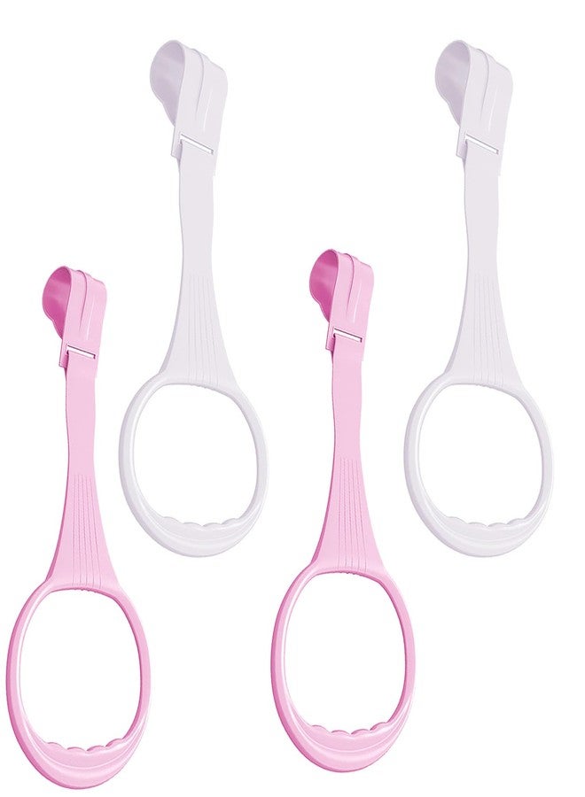 YYaaloa 4pcs Walk Assistant Plastic Baby Crib Pull Rings for Baby Baby Pull Up Rings Cot Hanging Rings for Infant Baby Toddler Practice Tool (White 2pcs Pink 2pcs) - Image 1
